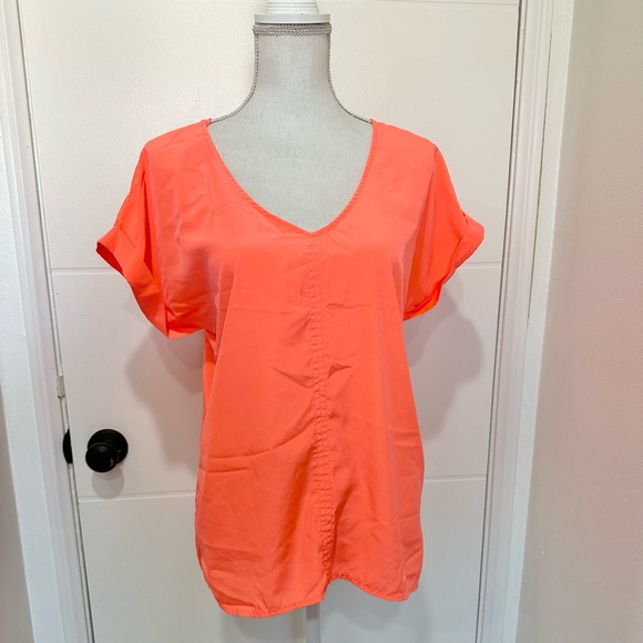 Neon coral oversized t shirt - Picture 1 of 4